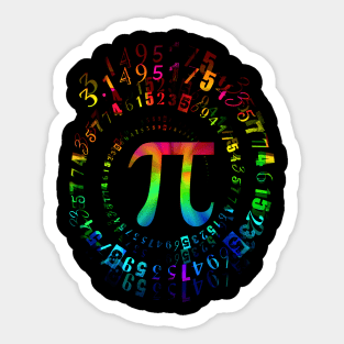 Funny Pi Day Shirt Spiral Pi Math Tee for Pi Day 3.14 Sticker